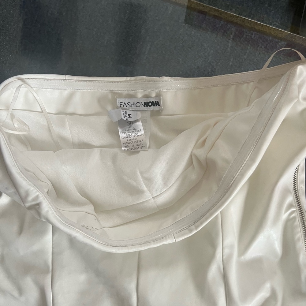 Fashion Nova Cream Satin Dress